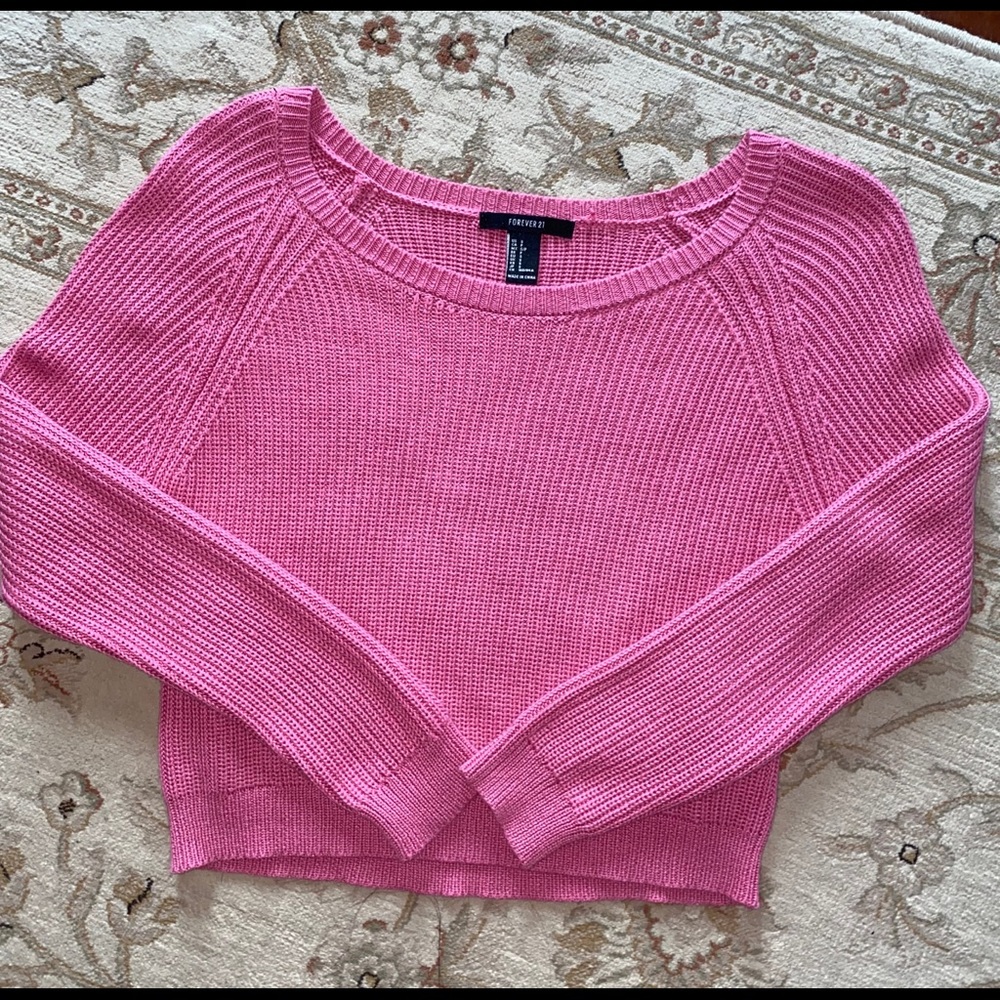 Forever 21 Cropped Pink Sweater size Small